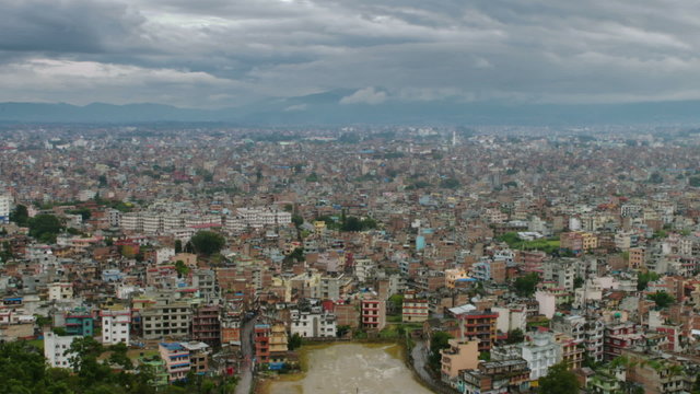 Time-lapse of the Kathmandu, Nepal cityscape. Cropped.