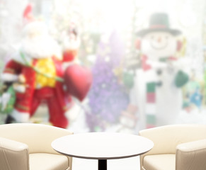 Wood Table Top Background In Holiday