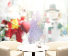 Wood Table Top Background In Holiday