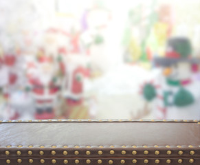 Wood Table Top Background In Holiday