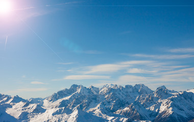 Alps mountain winter landscape