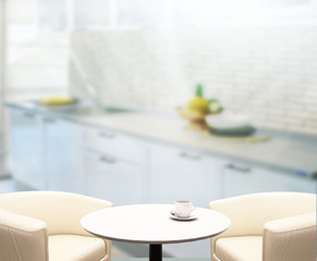Table Top And Blur Interior of Background