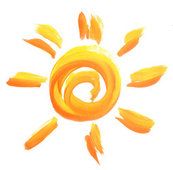 The sun painted by gouache