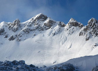 Fototapeta na wymiar Skitouring in the Alps