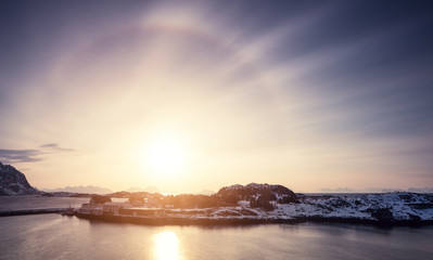 Norway lofoten winter landscape