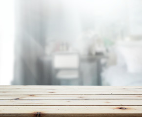 Table Top And Blur Background In  Bedroom