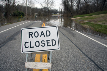 Road closed from flooding