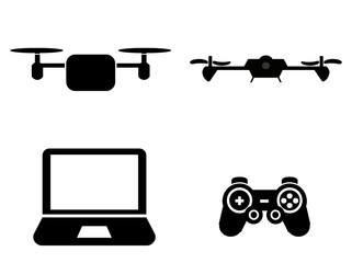 Drone et informatique en 4 icônes
