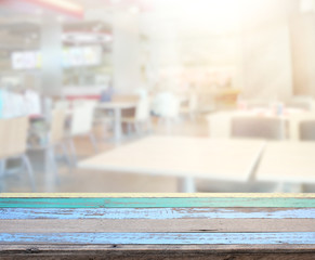 Table Top And Blur Interior of Background