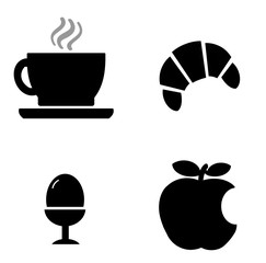 Petit déjeuner en 4 icônes