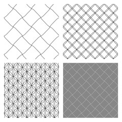 Set of 4 monochrome elegant seamless patterns