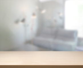 Table Top And Blur Interior of Background