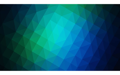 Multicolor dark green, blue polygonal design illustration, which consist of triangles and gradient in origami style.