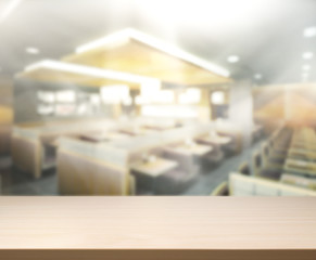 Table Top And Blur Interior of of Background