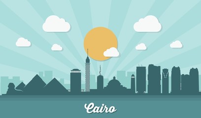 Obraz premium Cairo skyline - flat design