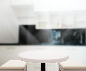 Fototapeta na wymiar Table Top And Blur Interior of Background