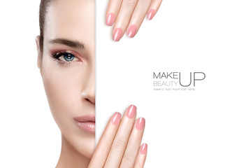 Beauty Makeup and Nail Art Concept