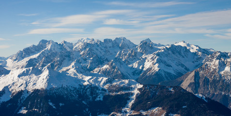 Alps mountain winter landscape