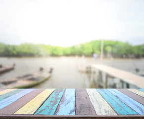 Table Top And Blur Nature of Background