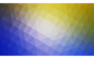 Multicolor blue, yellow, orange polygonal design illustration, which consist of triangles and gradient in origami style.