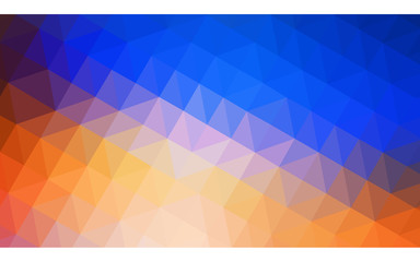 Fototapeta premium Multicolor blue, yellow, orange polygonal design illustration, which consist of triangles and gradient in origami style.