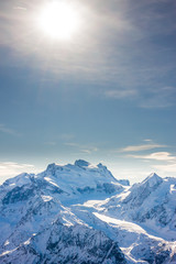 Fototapeta na wymiar Alps mountain winter landscape