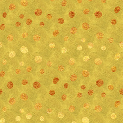 Faux Gold Foil Glitter Polka Dots Pattern