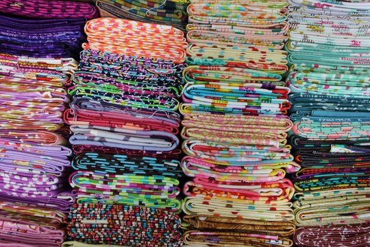 Multi colour selection of fabrics