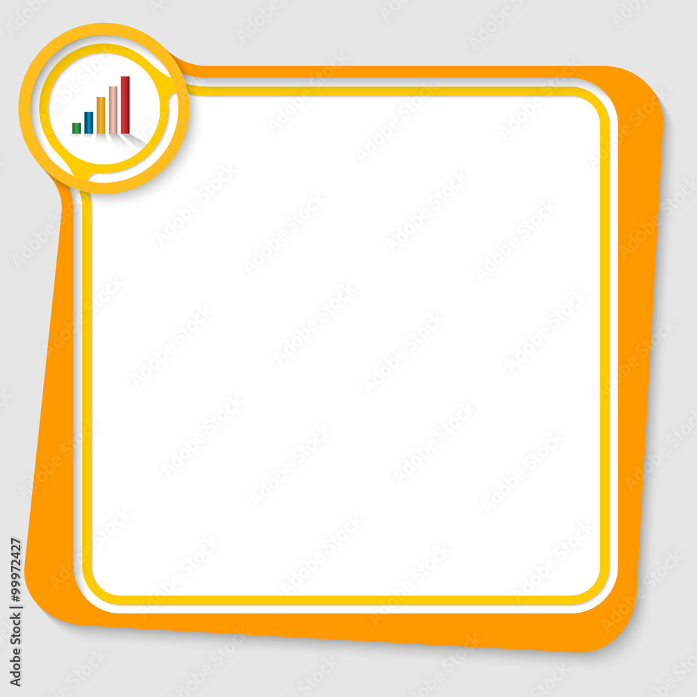Aufkleber yellow text box for your text with graph
