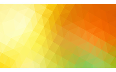 Multicolor red, yellow, orange polygonal design illustration, which consist of triangles and gradient in origami style.