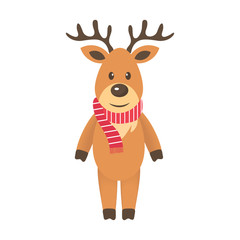 deer with scarf on a white background