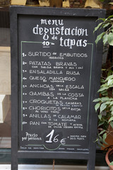 Spanish Tapas Menu in Barcelona, Spain
