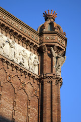 Fototapeta na wymiar Detail on the Arc of Triomf in Barcelona, Catalonia, Spain