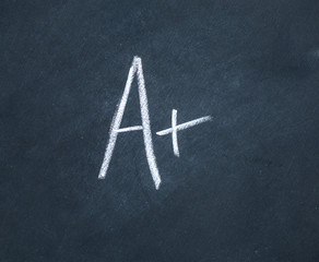 Letter A+ Grade Chalkboard Background Blackboard Charcoal Gray C - 99973879