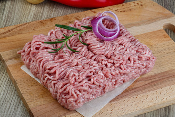 Raw minced pork meat
