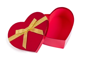 heart shaped box with bow isolated