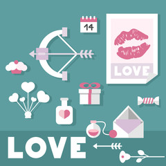 st valentines day icons set