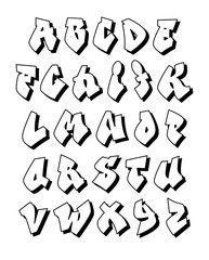 Graffiti alphabet. Vector