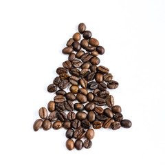 Christmas tree made of coffee beans