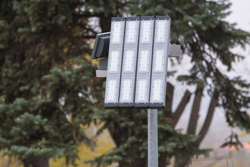 LED lighting a lantern on a pole