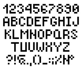 Pixel letters and numbers, alphabet, font