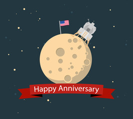 Naklejka premium man on the moon