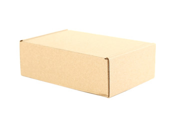 Empty cardboard box isolated on a white