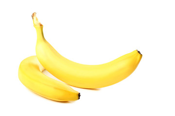 Two bananas isolated on a white