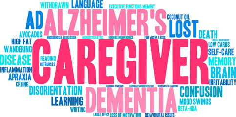 Fototapeta premium Caregiver word cloud on a white background. 