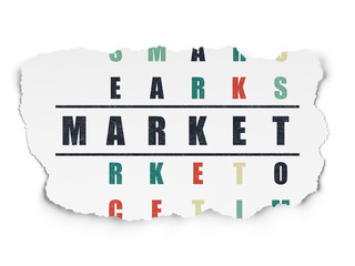 Advertising concept: Market in Crossword Puzzle