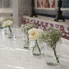 wedding reception in chirch. Decoration
