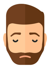 Grieving man with eyes closed.