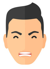 Screaming aggressive man.