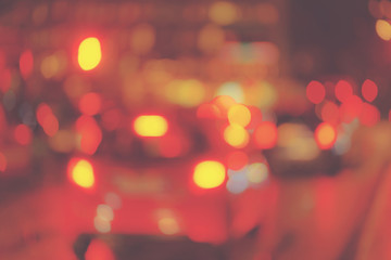 Defocused car lights with nice natural bokeh